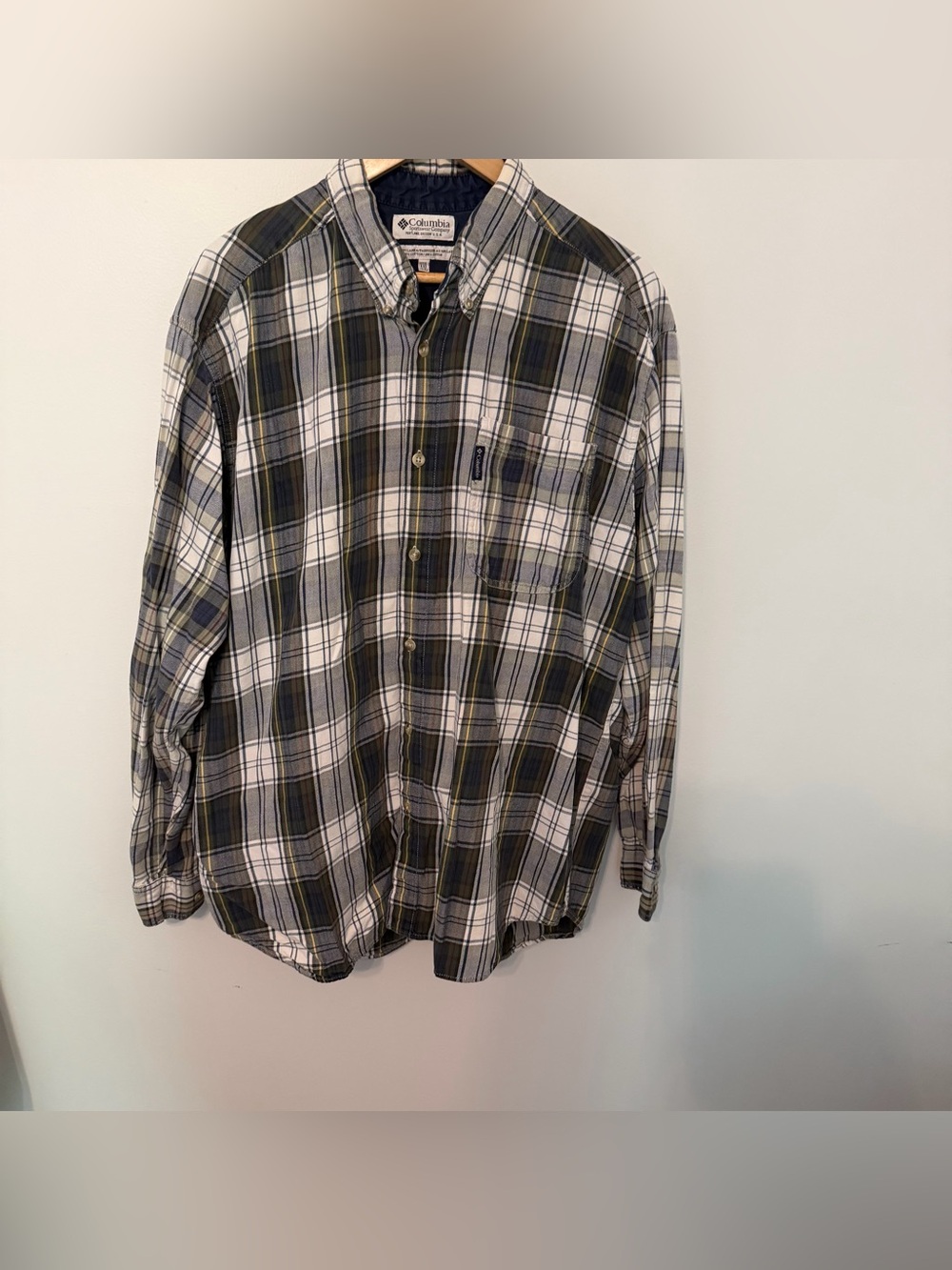 Columbia Sportswear Company Men’s XL Plaid Button Down Shirt Cotton Vintage